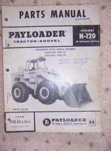 1961 Hough Payloader Tractor Shovel H 120 Parts Book C  