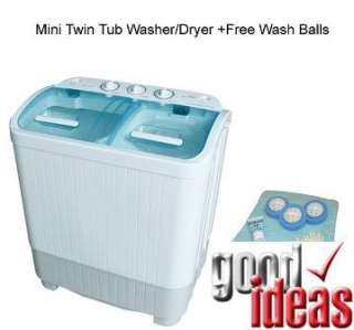 Portable Twin Tub Mini Washing Machine Free Wash Balls  