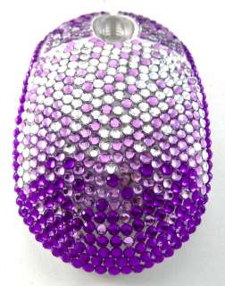 Purple Splash Crystal Rhinestone USB Computer Mouse  