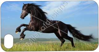 IPhone 4 4S Cover Cool Graphics Custom Black Stallion Horse Wild 