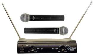NEW 2 MIC VHF WIRELESS CORDLESS MICROPHONE SYSTEM  