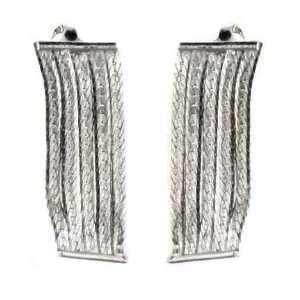  Sterling silver dangling chain earrings Glitzs Jewelry