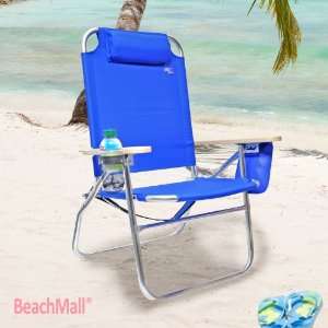   High Beach Chair   w/ Drink Holder / Pillow / Pouch
