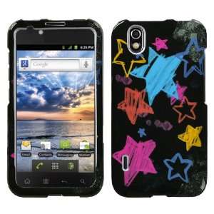 LG LS855 (Marquee) Chalkboard Star Black Phone Protector Cover (free 