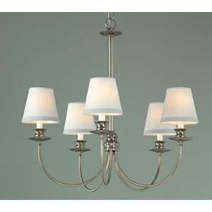   Five Light Chandelier Finish Architectural Bronze, Shade Color Red