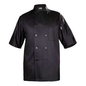 Chef Works BLSS Chambery Short Sleeve Basic Chef Coat, Black, 5X Large