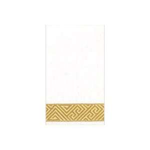    Greek Key Border Ivory Christmas Party Guest Towels