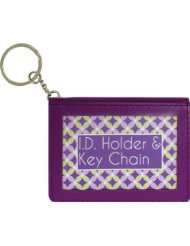 Audrey Purple & Green Floral I.D Holder and Keychain Wallet