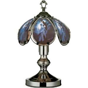   Glass Night Fairy Theme Black Chrome Base Touch Lamp
