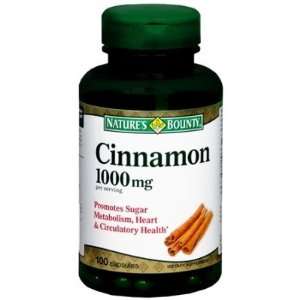  Natures Bounty  Cinnamon, 1000mg (per serving), 100 