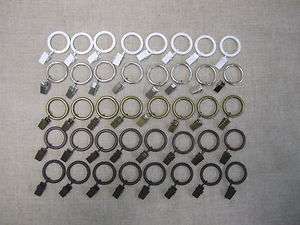 Metal Curtain Drapery Rings with Clips, 8 PK, NEW, 1 3/8 Inner 