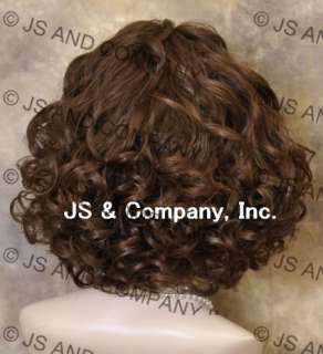 Human Hair Blend Perfect Curly Wavy Brown mix Wig  