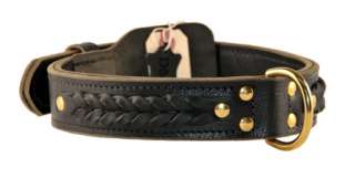 Double Ply Leather Wide Dog Collar Braided Heaven  