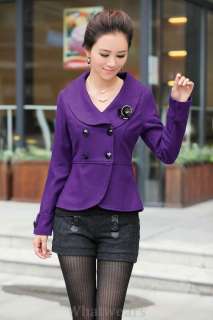 Womens Double Breasted Brooch Design Trench Coat W21  