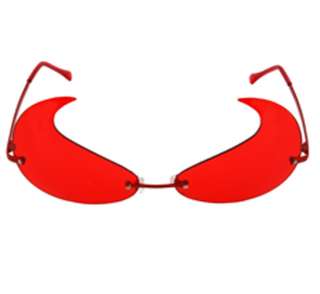   BLOOD RED DEMON HORN SUN GLASSES~Cosplay Devil Witch Halloween Costume