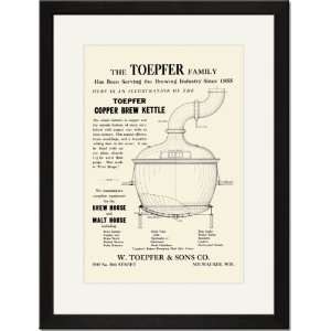   Framed/Matted Print 17x23, Toepfer Copper Brew Kettle