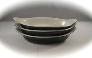   527 Black Au Gratin Casserole Dishes Set of 3 Individual NICE  