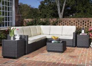 NEW Riviera Wicker Outdoor Patio L Shaped Sofa Set  
