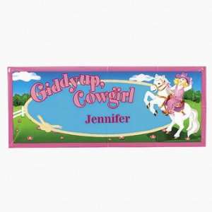 Personalized Pink Cowgirl Banner   Small   Party Decorations & Banners