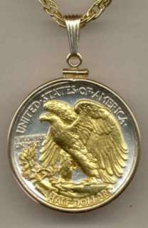 liberty half dollar 1916 1947 reverse eagle necklace or pendant