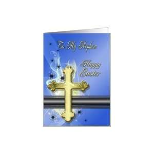  Golden cross Easter Card, nephew Card Health & Personal 