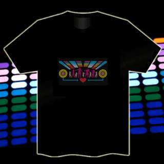 HIP HOP Sound Music Activated Light Up and Down EL T Shirt Charming 