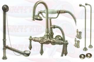   Clawfoot Tub Faucet Kit With Drain   Supplies & Floor Stops  