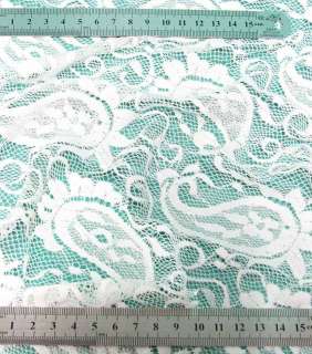 Sexy Luxury Off White Paisley Lace Fabric by the yards #519  
