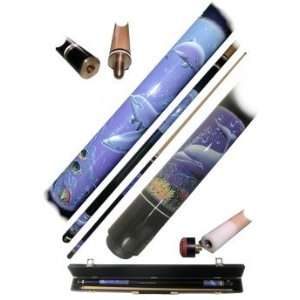  Dolphin Pool Cue Stick   2pc with case