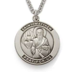  Personalized Sterling Silver 7/8 Round St. Matthew 