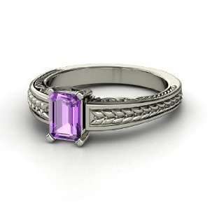    Cut Ceres Ring, Emerald Cut Amethyst Sterling Silver Ring Jewelry