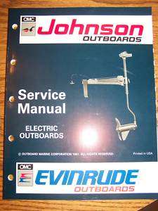 Johnson Electric Outboard 1992 SERVICE REPAIR MANUAL  