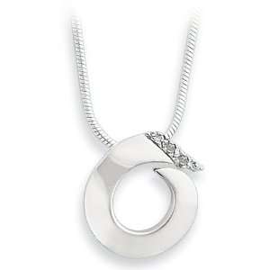   Ice Sterling Silver Genuine Diamond Chic Circle Necklace Jewelry