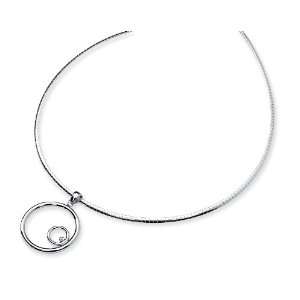   Silver and Diamond Circle Slide Necklace   JewelryWeb Jewelry