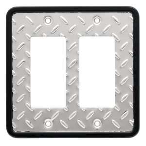 com Liberty Hardware 126485 Diamond Plate Double Decorator Wall Plate 