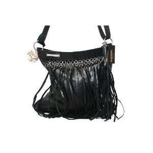   New DIESEL Womens Black Gold Navajo Girl Tewa Leather Handbag Beauty