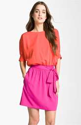 Eliza J Colorblock Dolman Sleeve Crêpe de Chine Dress $138.00