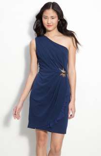 Max & Cleo Beaded One Shoulder Jersey Dress  