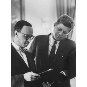 President John F. Kennedy and Arthur Schlesinger at the White House 
