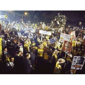  Supporters of Barry Goldwater Waving Signs at Republican 