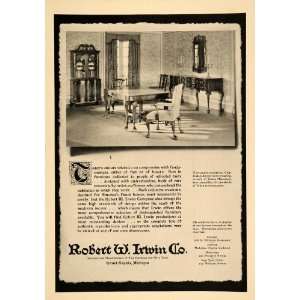  1930 Ad Robert W. Irwin Furniture Dining Room Mahogany 