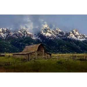  Bruce Cheever   Moulton Barn, Jackson Hole Valley Signed 