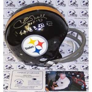 Chuck Noll Autographed Steelers 2 Bar HOF, SB Authentic Full Size 