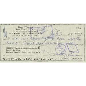 DANNY THOMAS HAND SIGNED CHECK AUTOGRAPHED