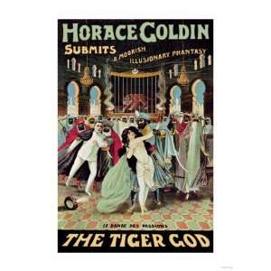  Horace Goldin, Magician The Tiger God Giclee Poster Print 