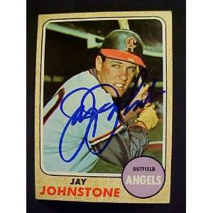 Jay Johnstone California Angels #389 1968 Topps Autographed Baseball 