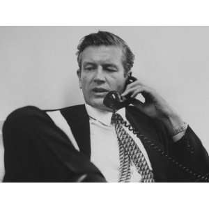  Mayor John V. Lindsay Talking on the Telephone in His 