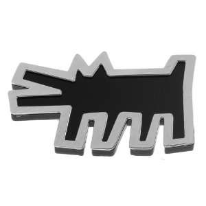 Keith Haring Black & Silver DOG Pin