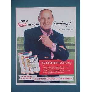 Leo Durocher New York Giants Manager 1954 Chesterfield Cigarette 14 X 