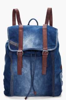 Diesel Indigo Denim Backpack for men  